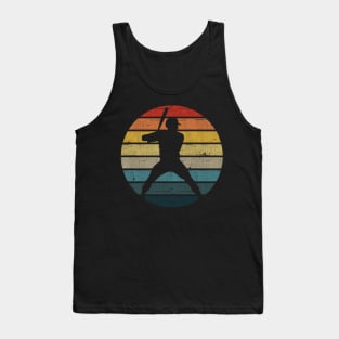 Baseball Silhouette On A Distressed Retro Sunset product Tank Top